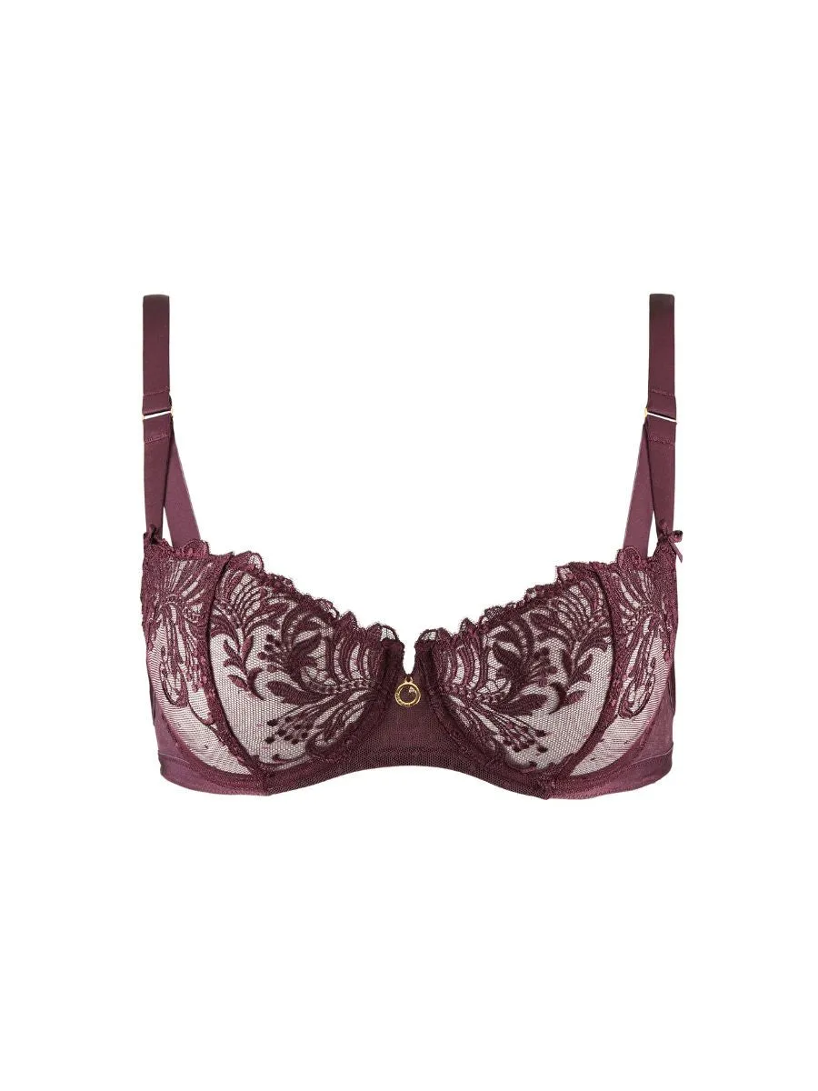 Femme Passion Half Cup Bra - Wineberry