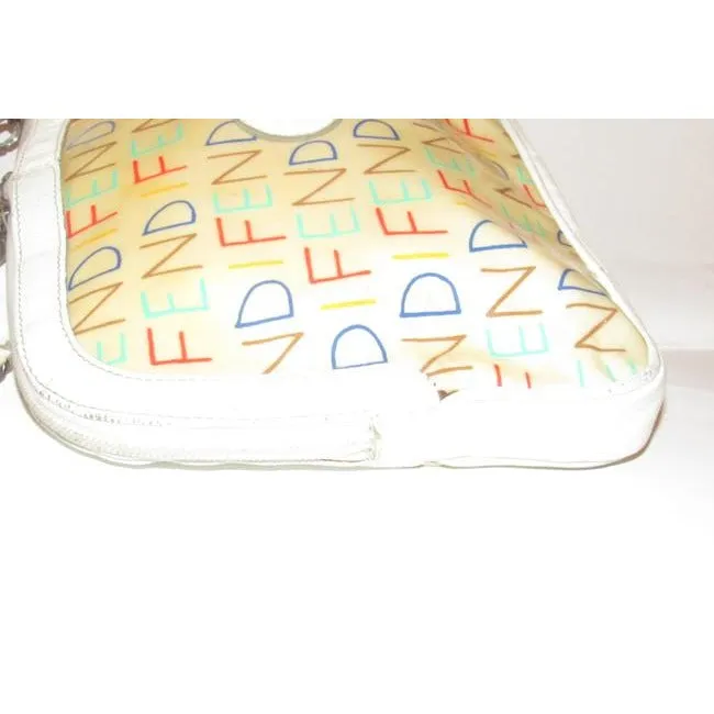 Fendi Clutch Limited Edition Two Way Or Multi Colored Fendi Logo Leather And Coated Canvas Satchel