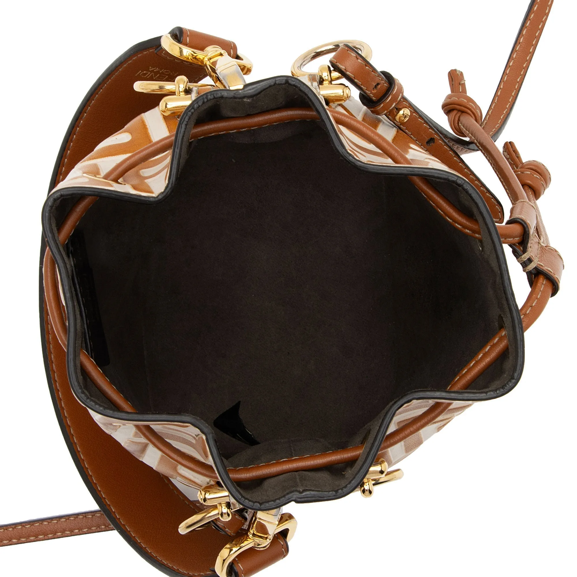 Fendi FF Embossed Calfskin Mon Tresor Mini Bucket Bag (SHF-ubOHeg)