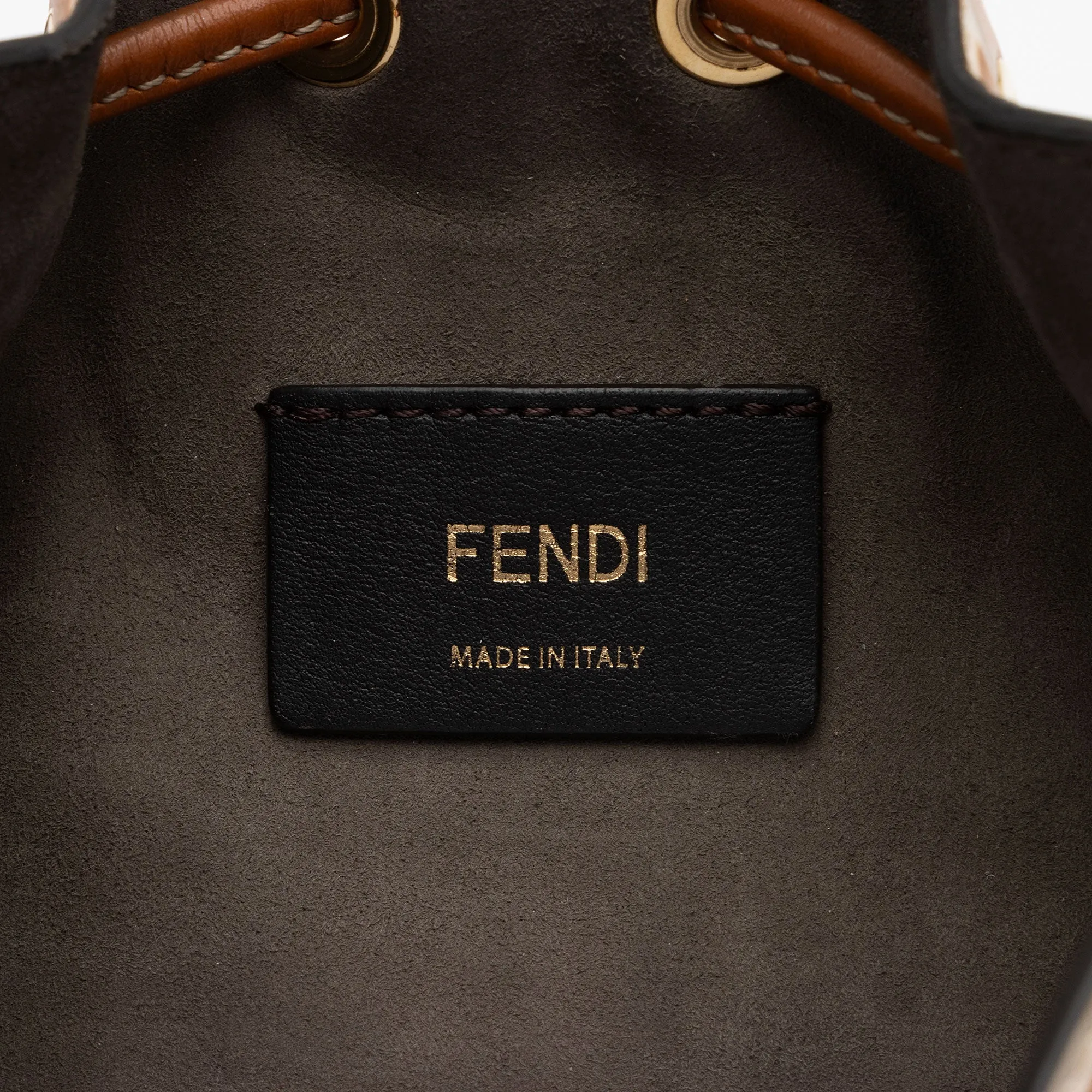 Fendi FF Embossed Calfskin Mon Tresor Mini Bucket Bag (SHF-ubOHeg)