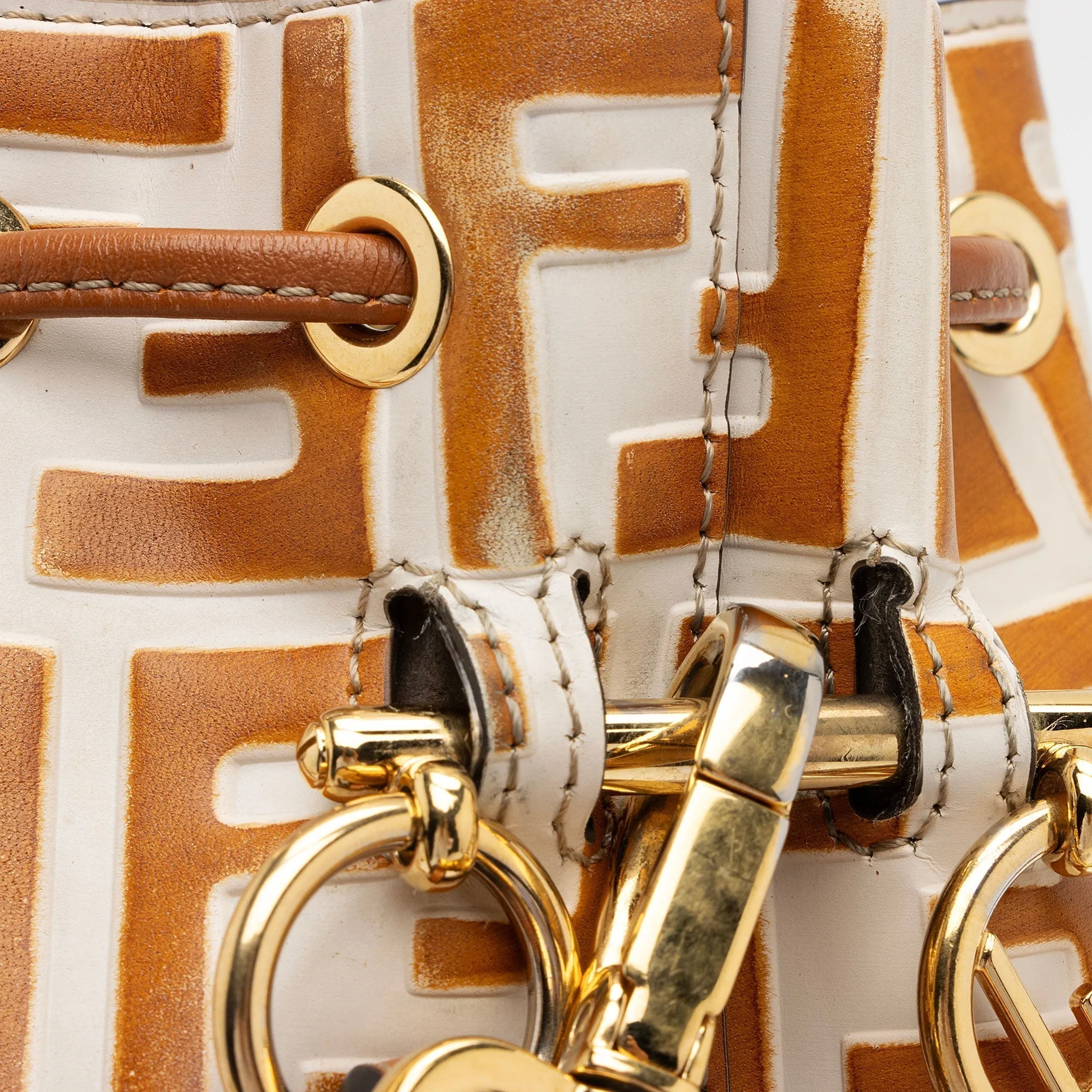 Fendi FF Embossed Calfskin Mon Tresor Mini Bucket Bag (SHF-ubOHeg)
