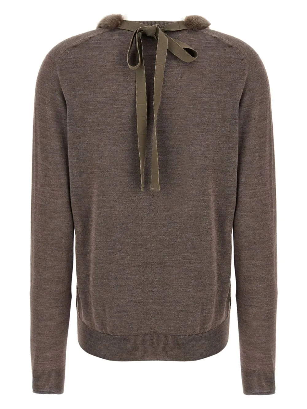 FENDI Men's Wool and Silk V-Neck Sweater