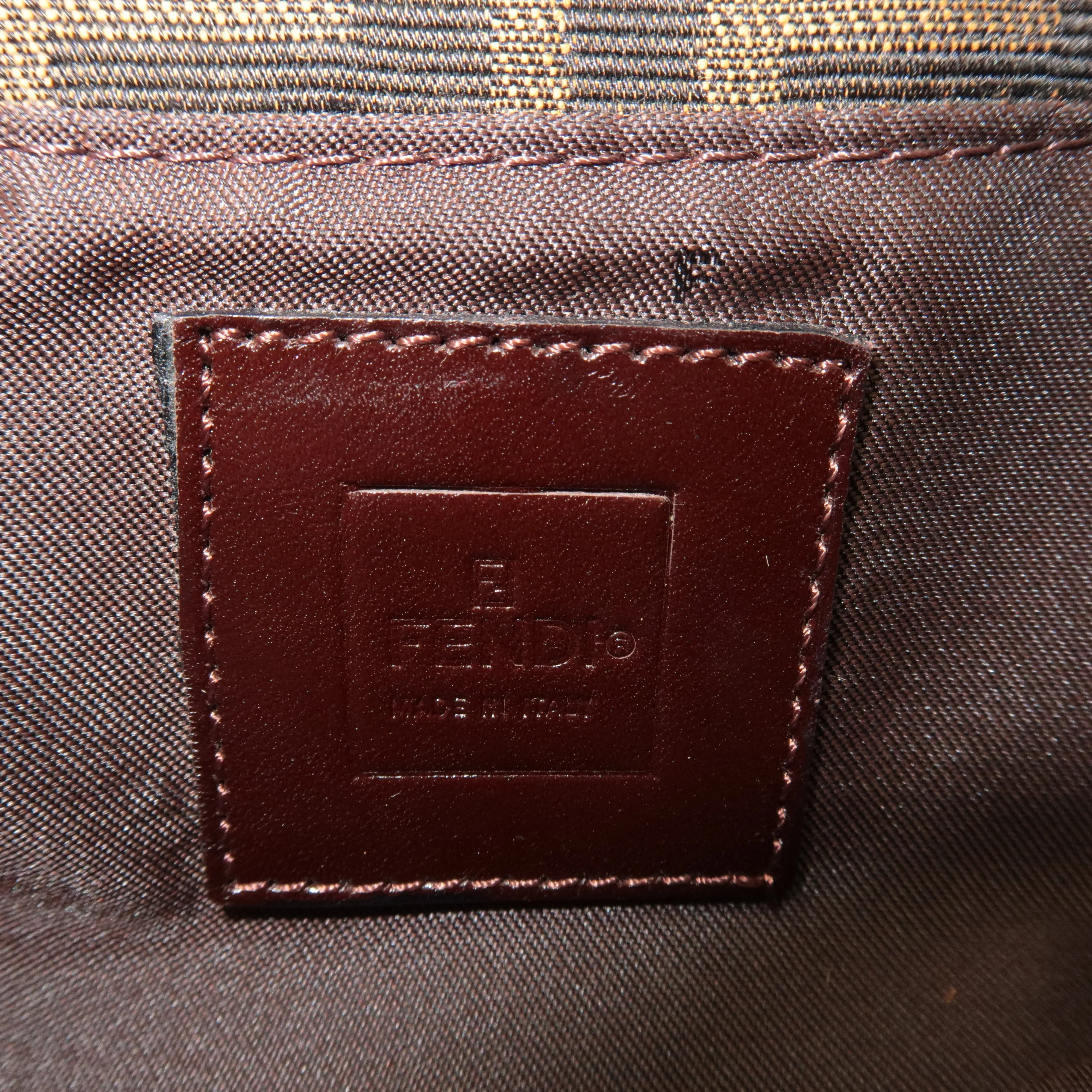FENDI Zucca Canvas Leather Shoulder Bag Black Brown 26722