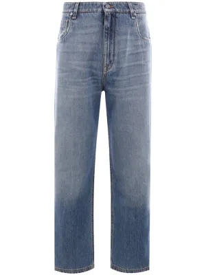 FF PLAQUE STRAIGHT LEG LONG JEANS