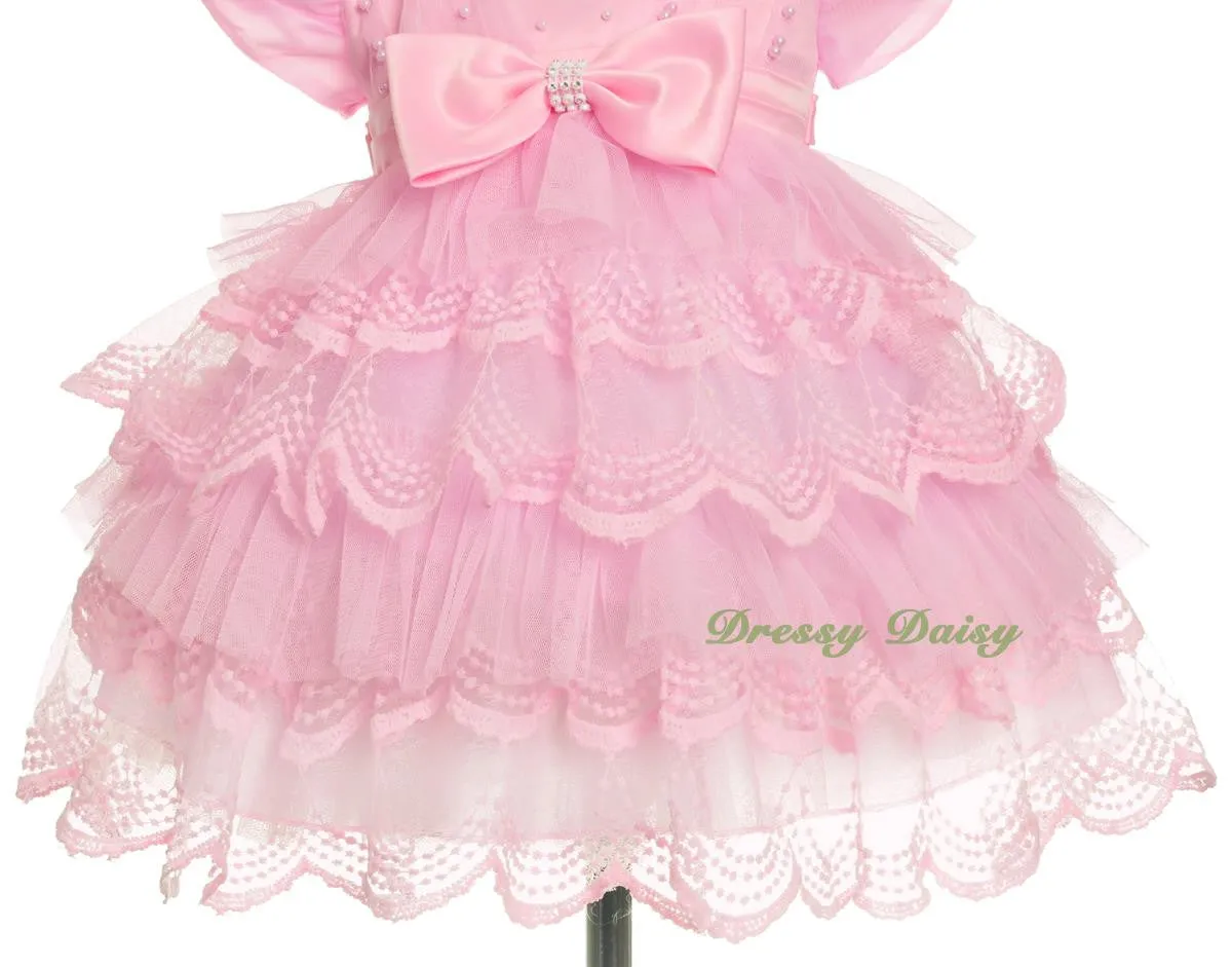 FG323 Beaded Scallop Hemline Dresses Pageant Birthday Occasion Baby Size 9-24 Months