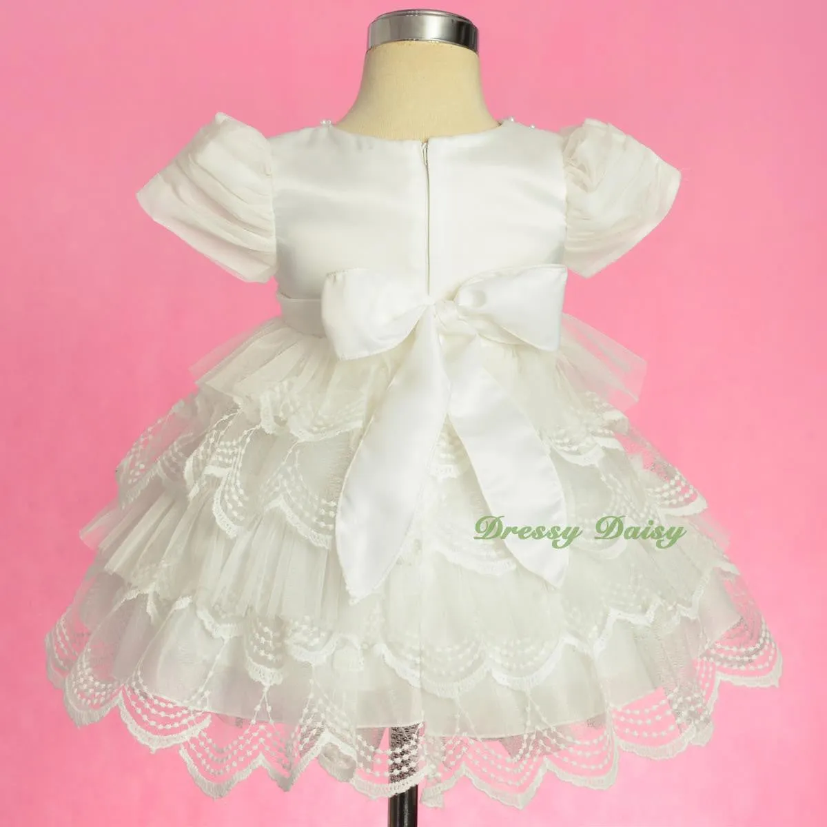 FG323 Beaded Scallop Hemline Dresses Pageant Birthday Occasion Baby Size 9-24 Months