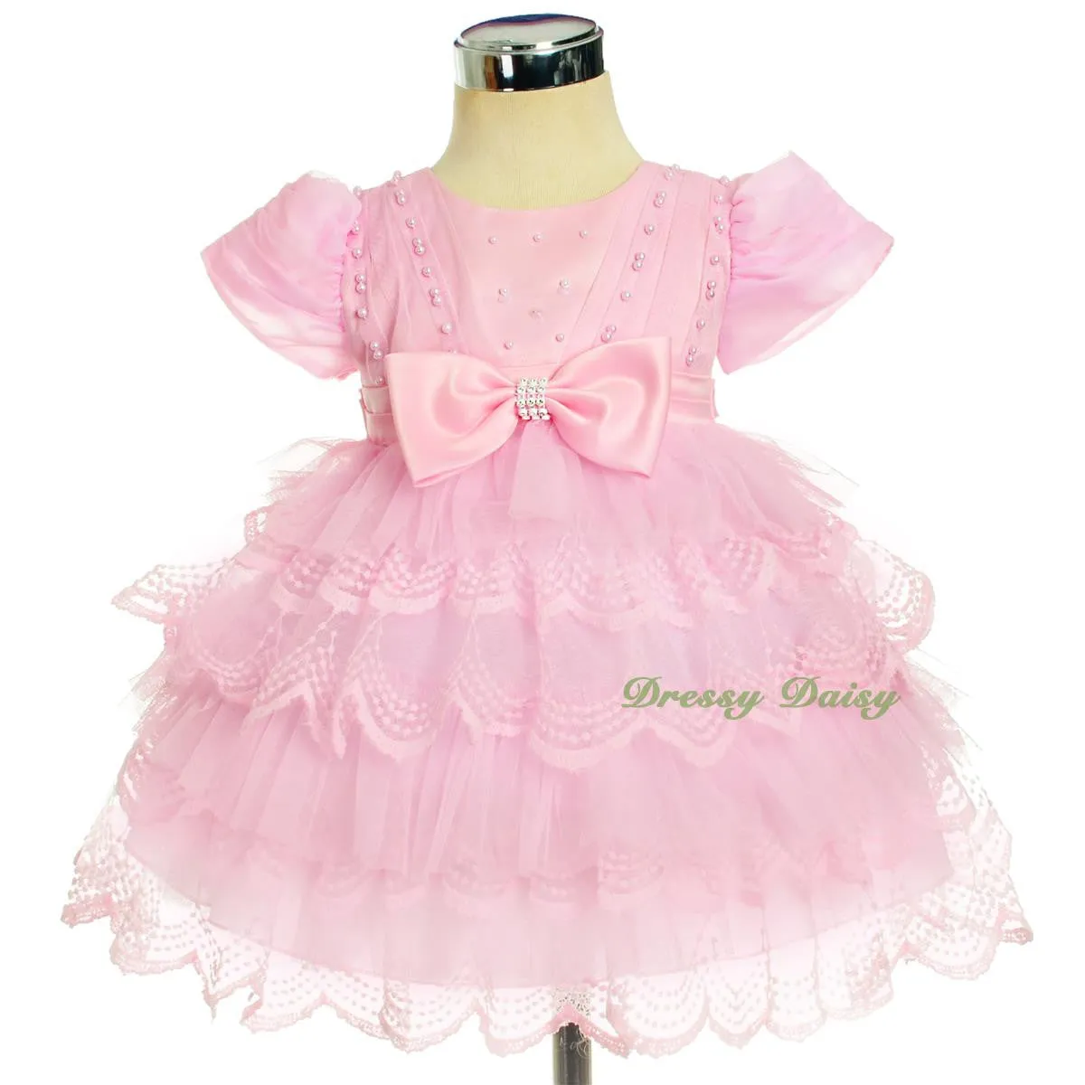 FG323 Beaded Scallop Hemline Dresses Pageant Birthday Occasion Baby Size 9-24 Months