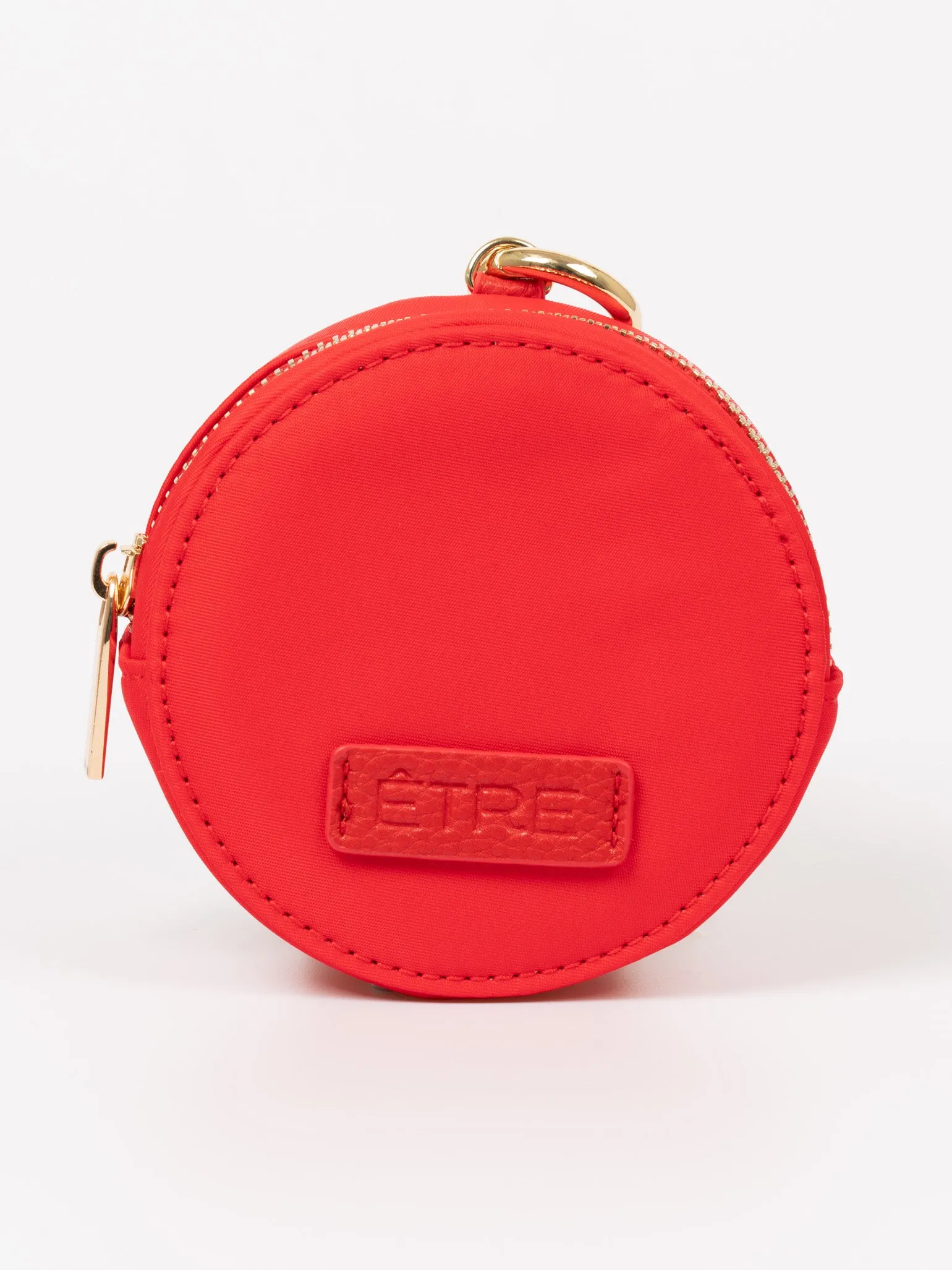 Finley Round Coin Purse - Red, Nylon