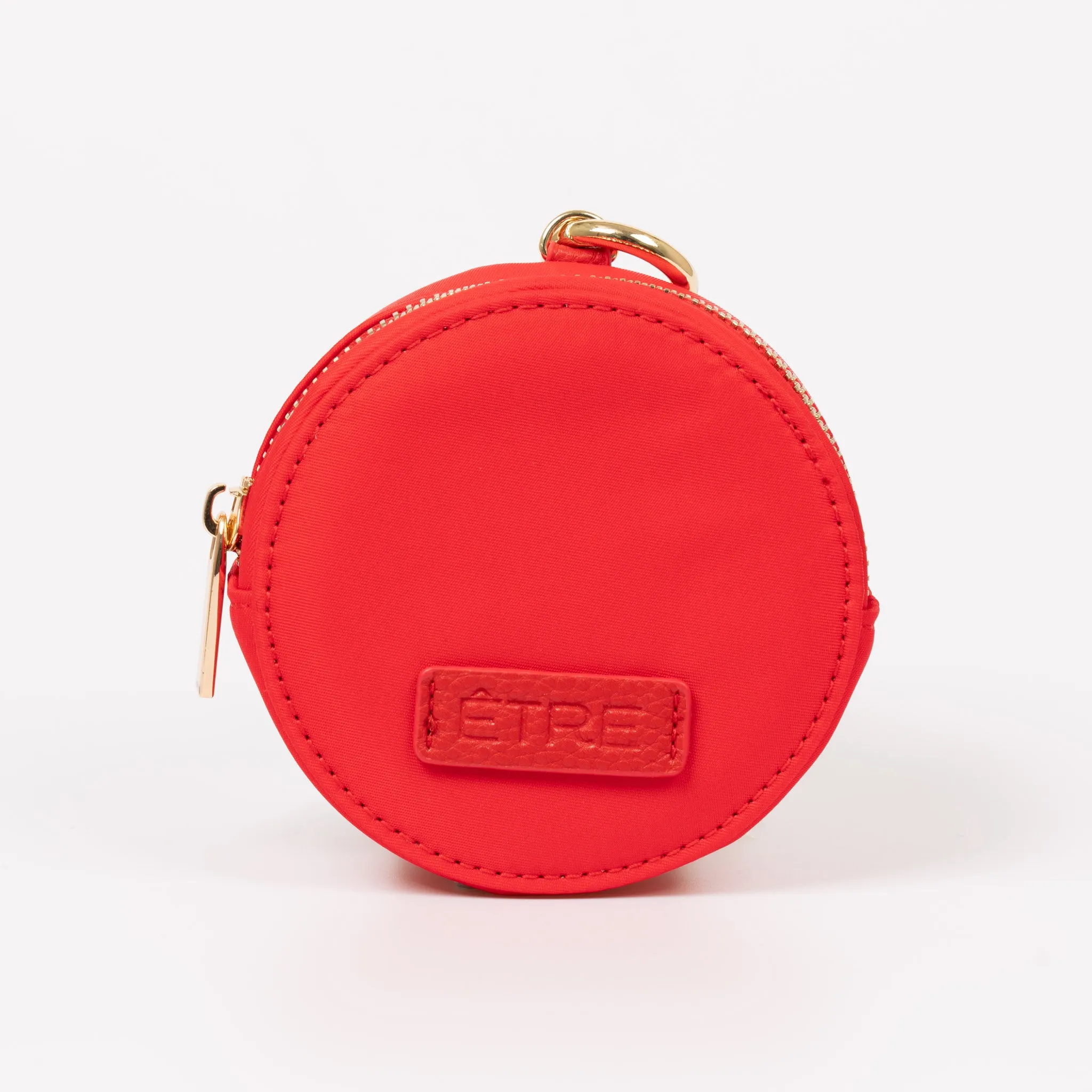 Finley Round Coin Purse - Red, Nylon