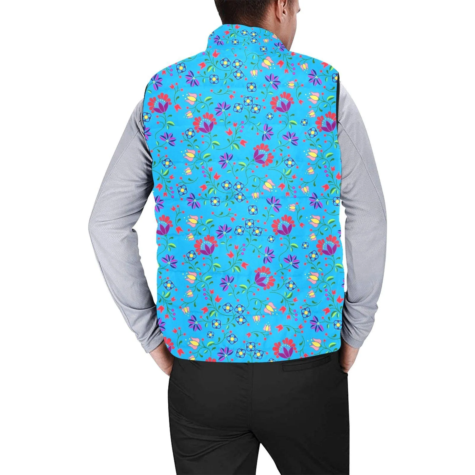 Fleur Indigine Ciel Men's Padded Vest Jacket