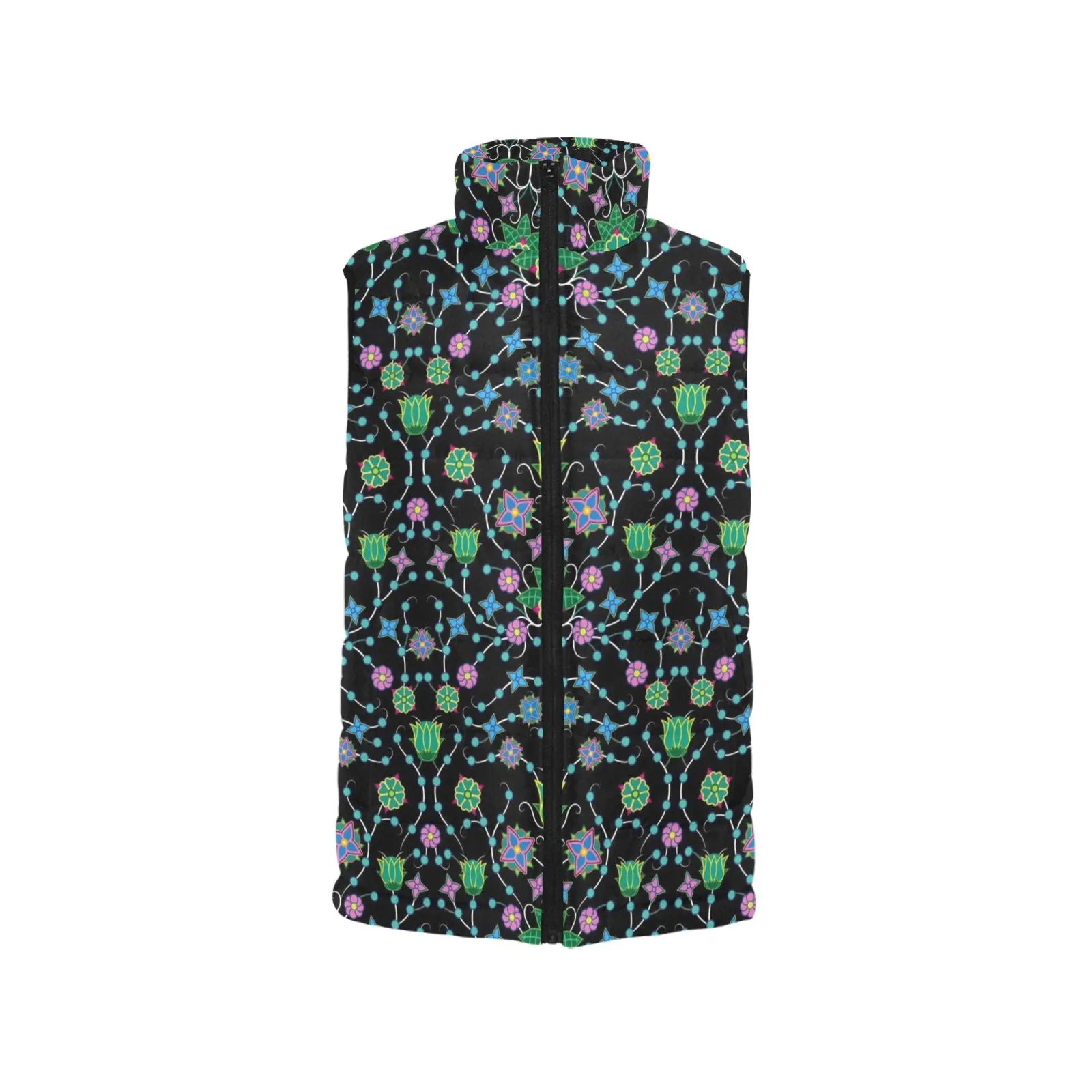 Floral Damask Garden Men's Padded Vest Jacket