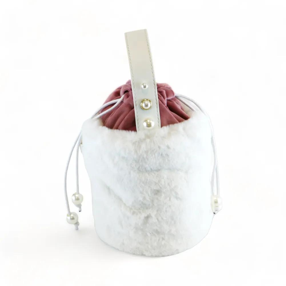 Furry Buckle Bag - White