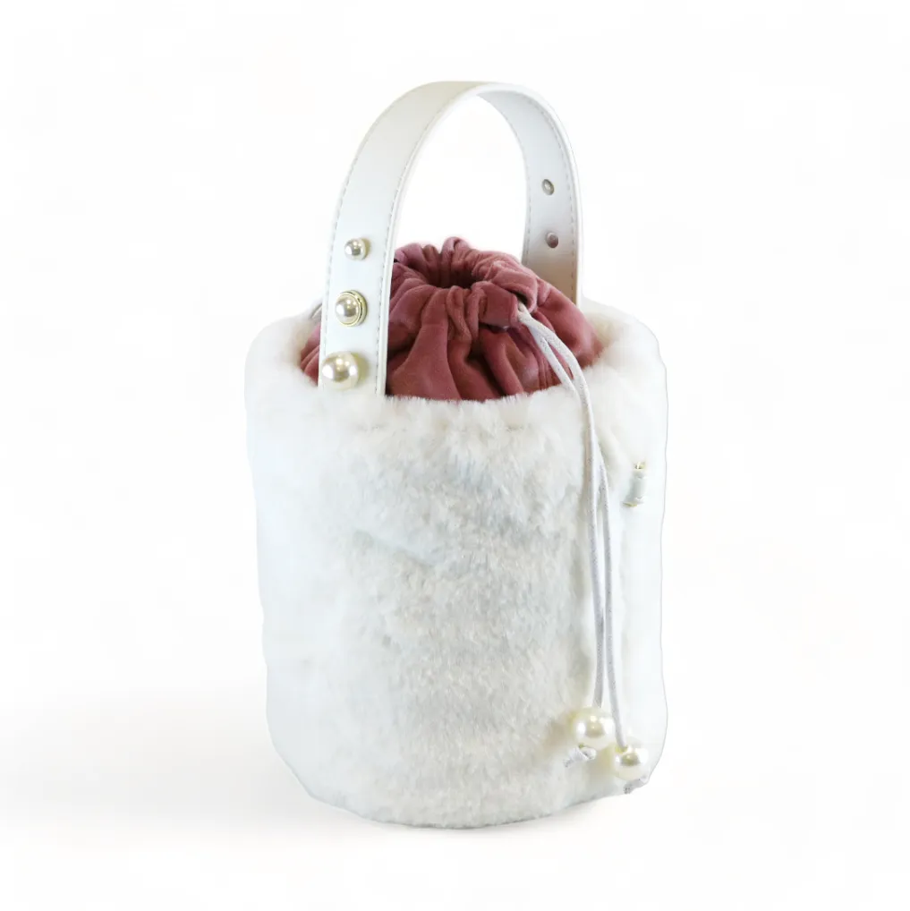 Furry Buckle Bag - White