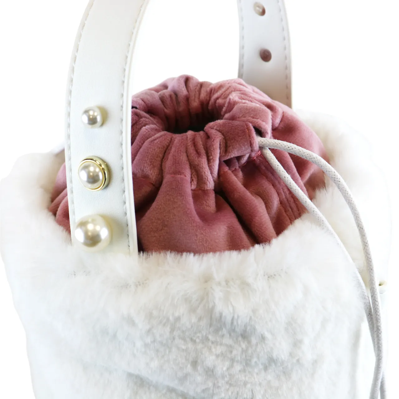Furry Buckle Bag - White