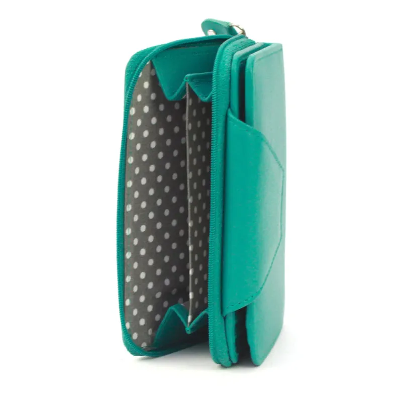 Genuine Soft Leather Purse RFID protection Turquoise