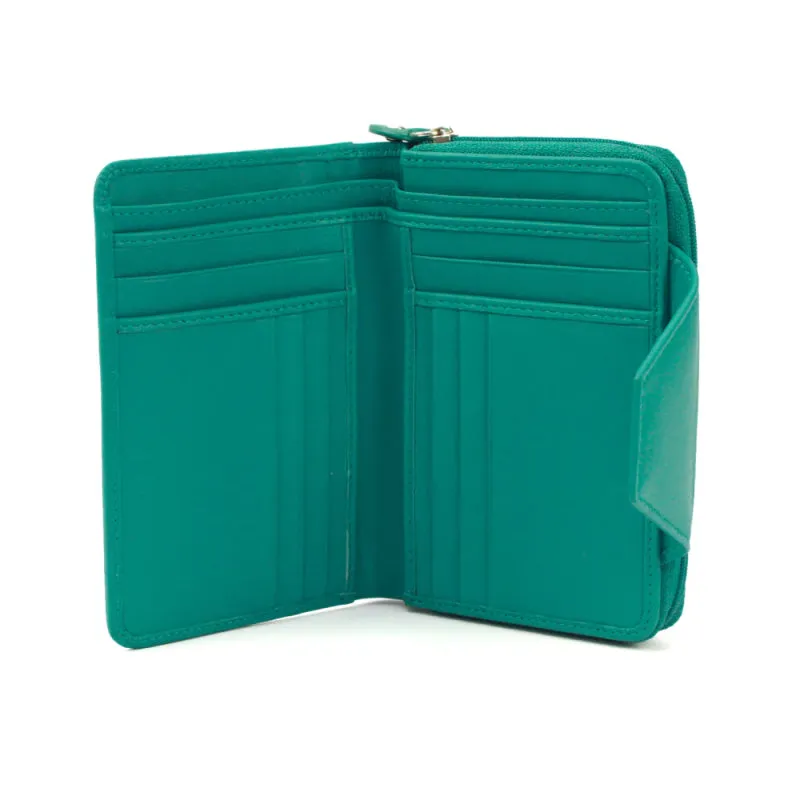 Genuine Soft Leather Purse RFID protection Turquoise
