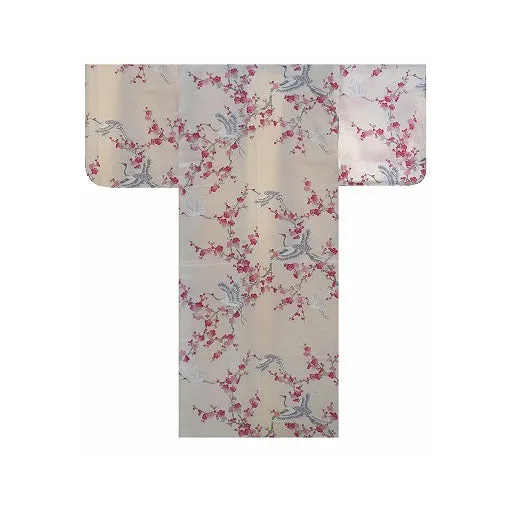 Girls' Yukata: Plum & Crane (Polyester)