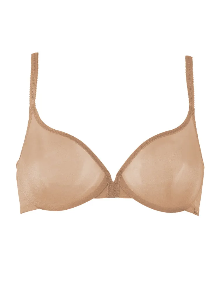 Glossies Sheer Moulded Bra - Nude