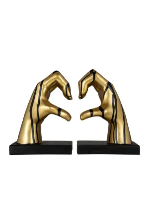 Gold Hand Sculpture Book Ends (2) | OROA Love