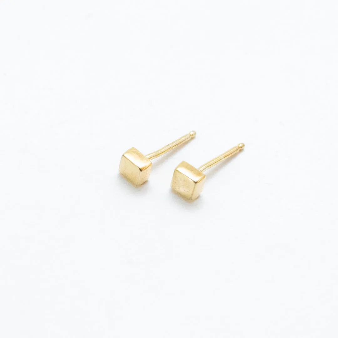 Gold Vermeil Extra Small Cube Studs
