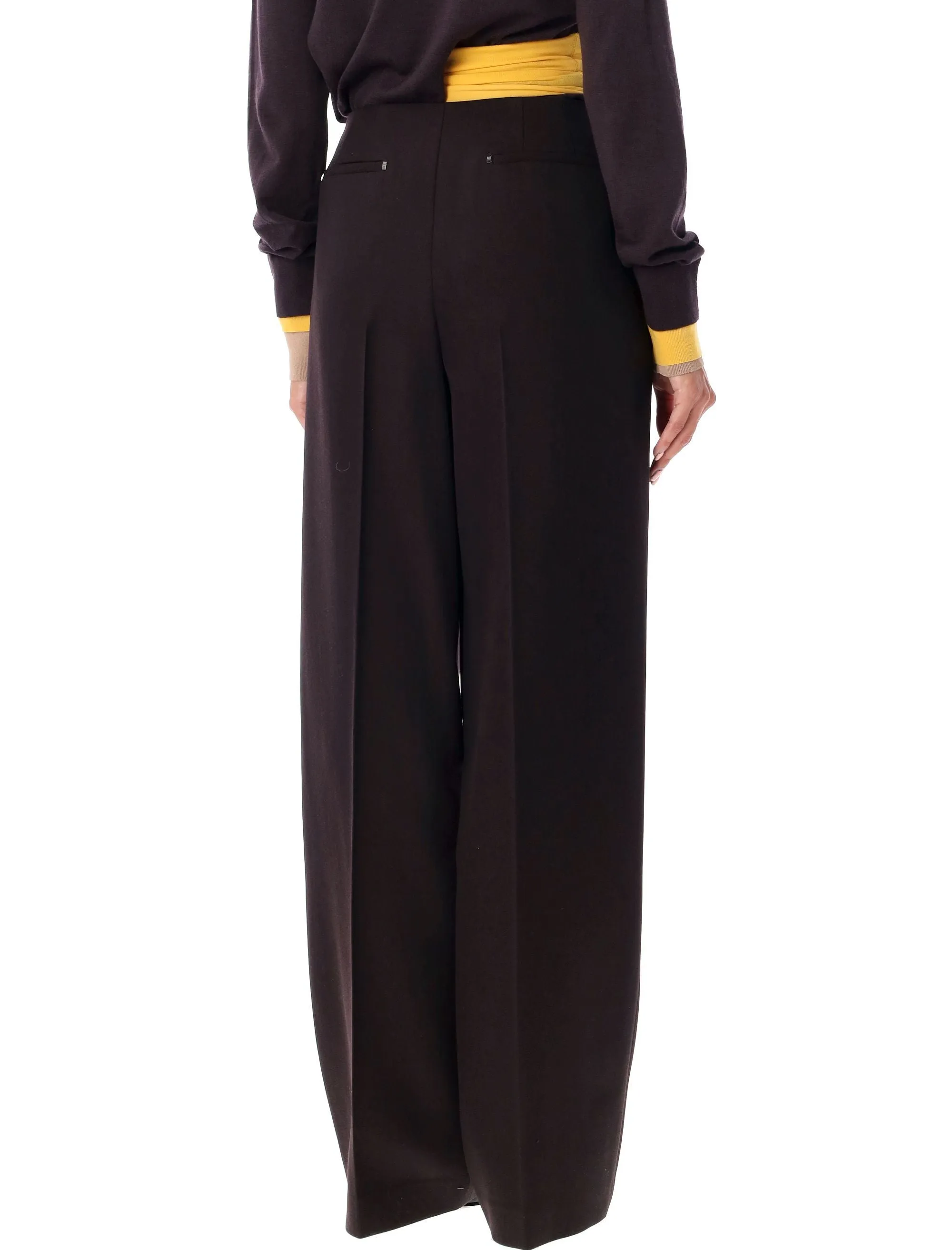 GRAIN DE POUDRE WOOL TROUSERS