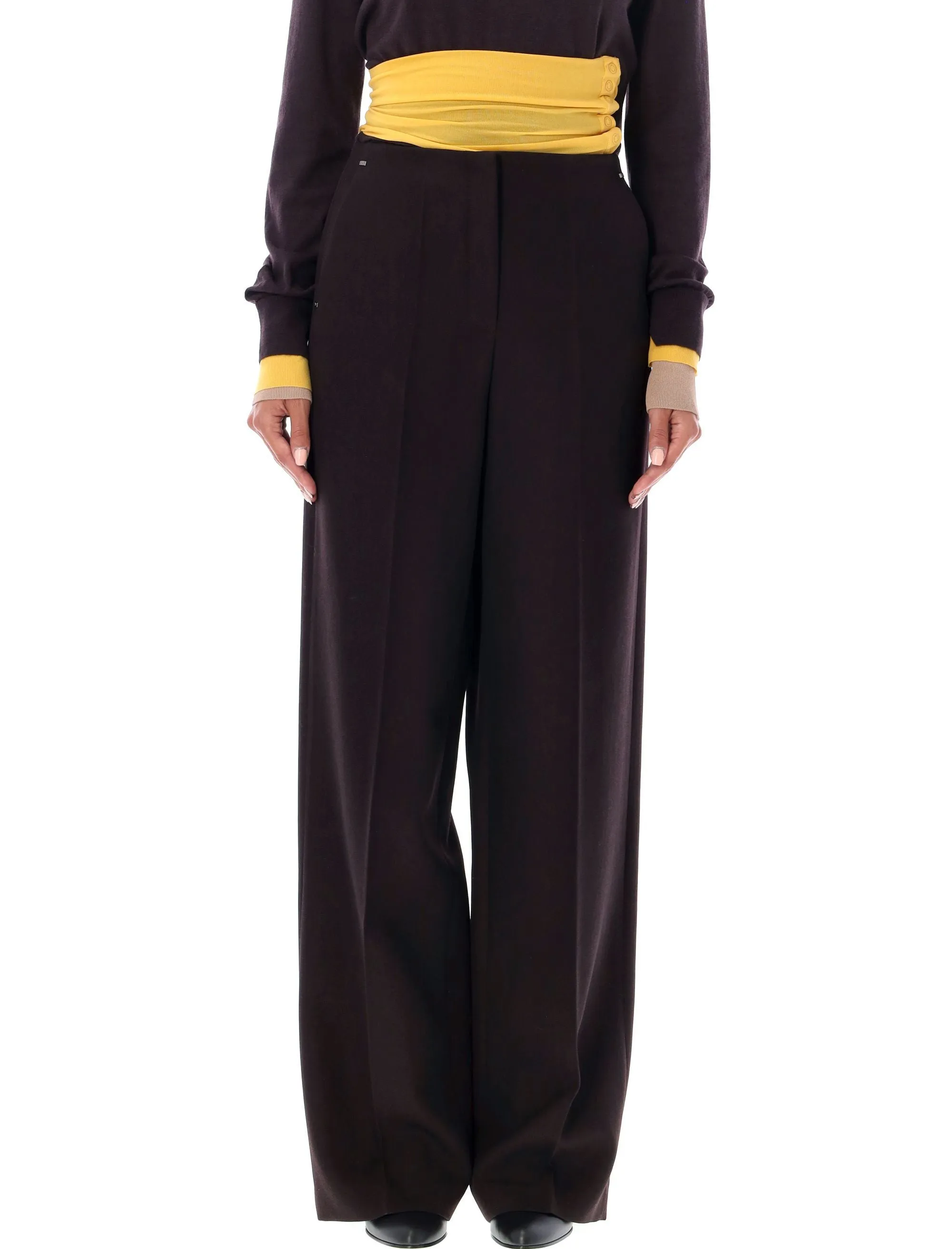 GRAIN DE POUDRE WOOL TROUSERS