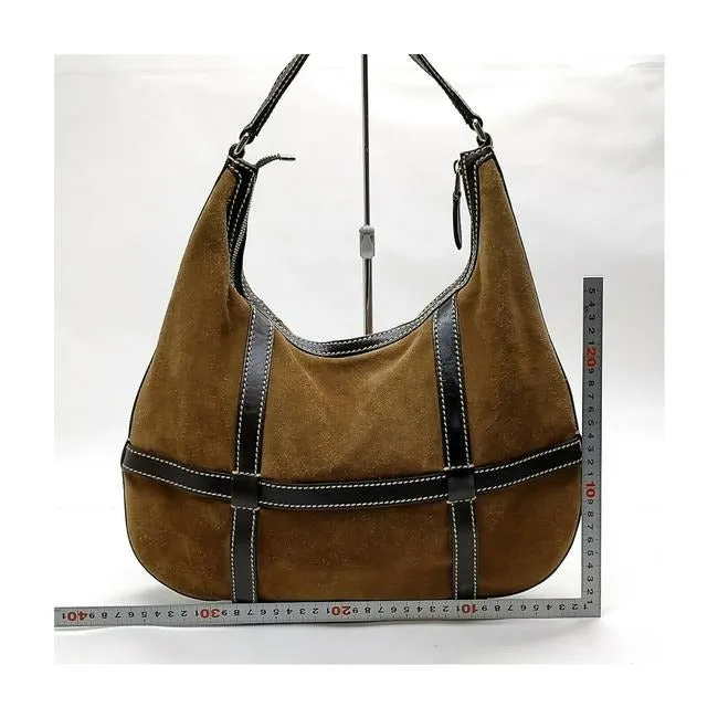 Gucci Reins Britt Xl Brown And Black Suede Leather Hobo Bag