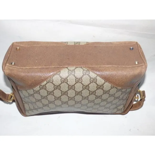 Gucci Sale Designer Purses Large G Logo Print Coated Canvas Brown Leather Red And Green Striped Sides