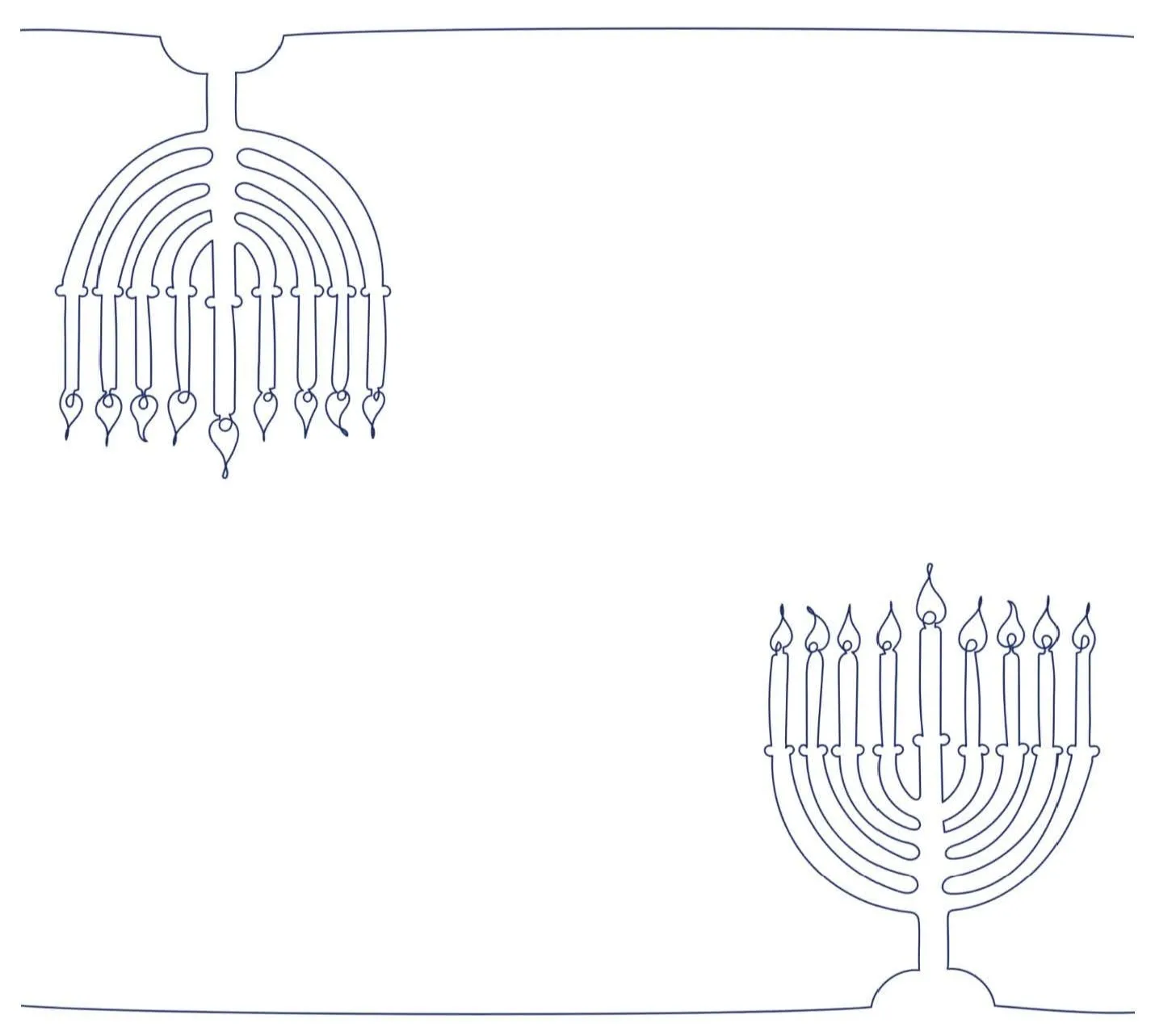 Hand Drawn Menorah - Charger