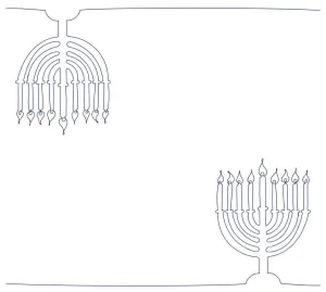 Hand Drawn Menorah - Charger