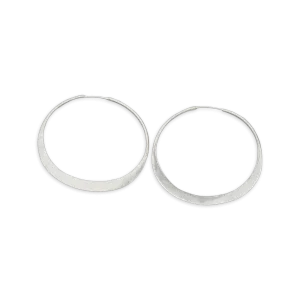 Hand Forged Sterling Silver Hammered Hoops