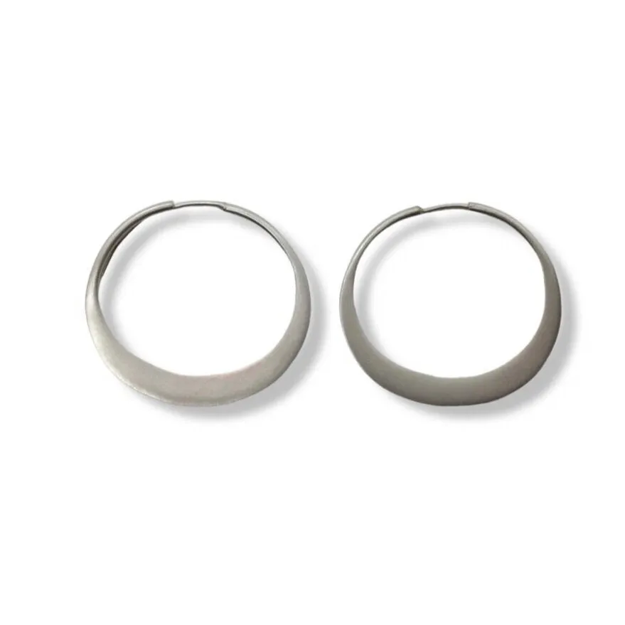 Hand Forged Sterling Silver Hammered Hoops
