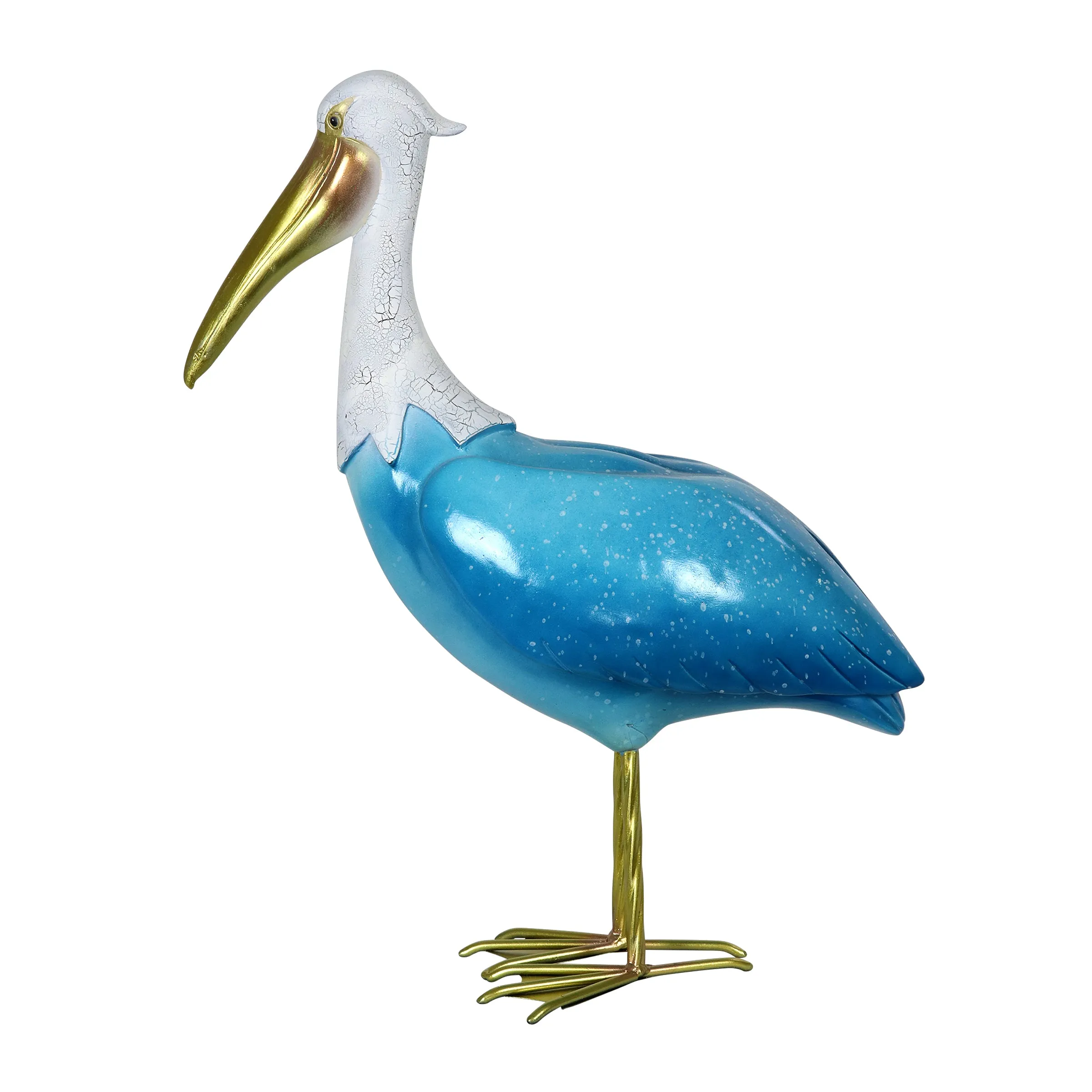 Hand Painted Beach Pelican Garden Statue, 14 by 19 Inches