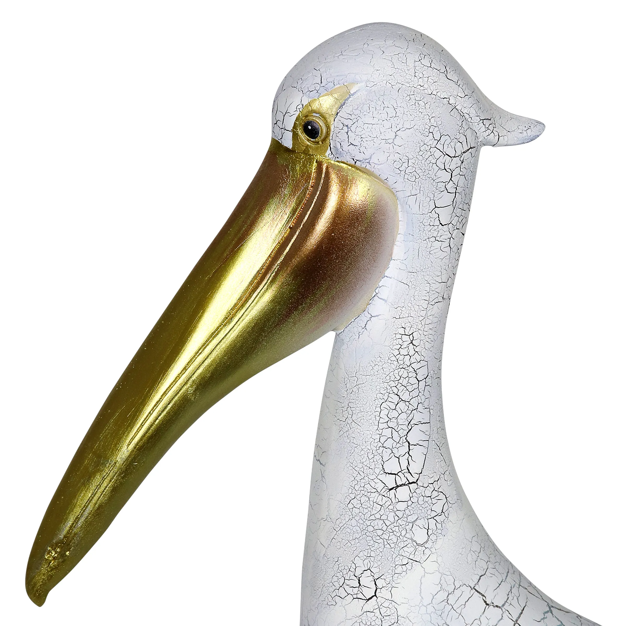 Hand Painted Beach Pelican Garden Statue, 14 by 19 Inches