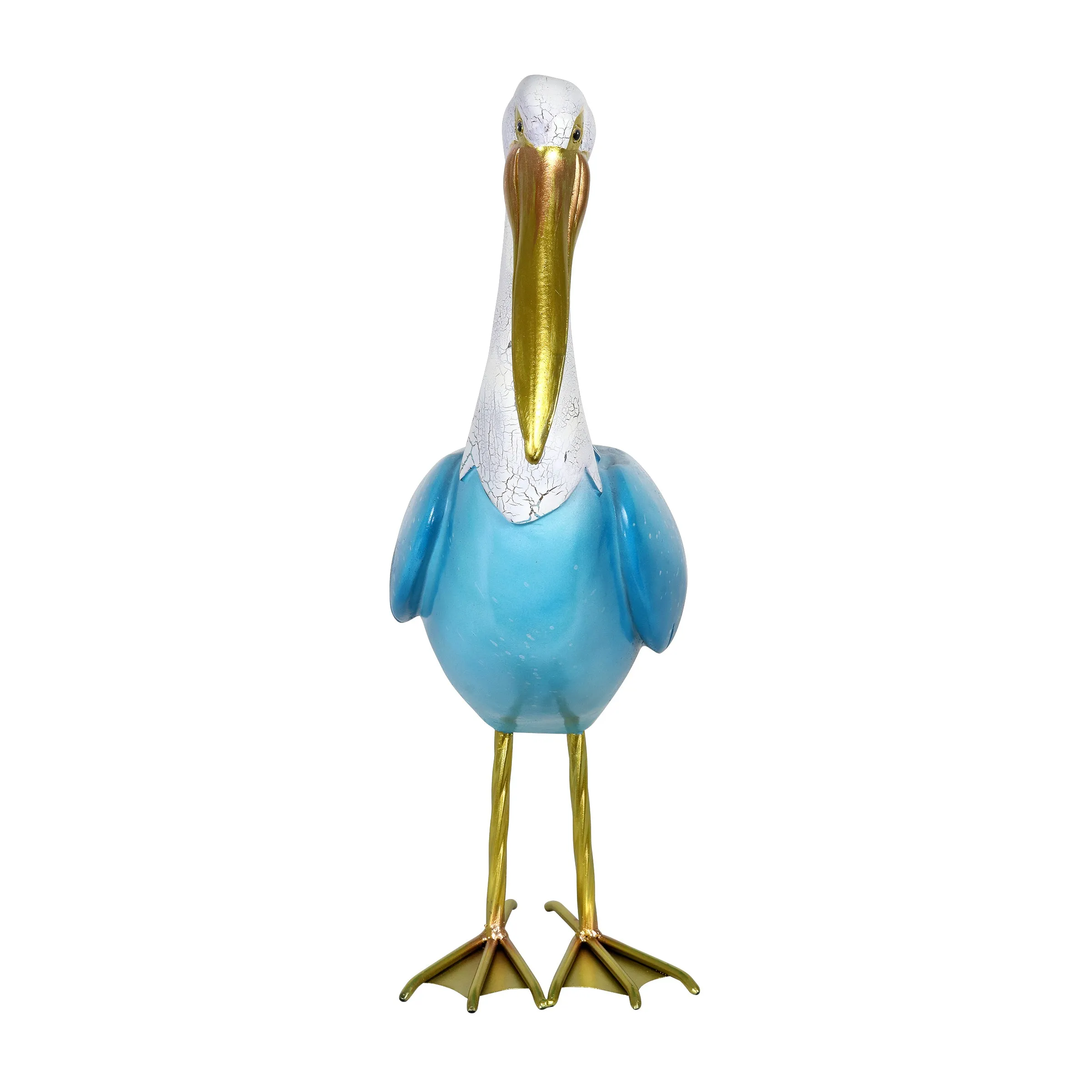 Hand Painted Beach Pelican Garden Statue, 14 by 19 Inches