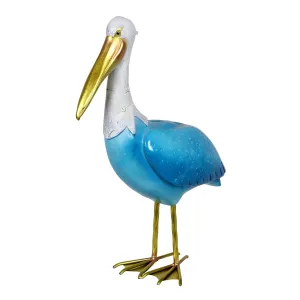Hand Painted Beach Pelican Garden Statue, 14 by 19 Inches