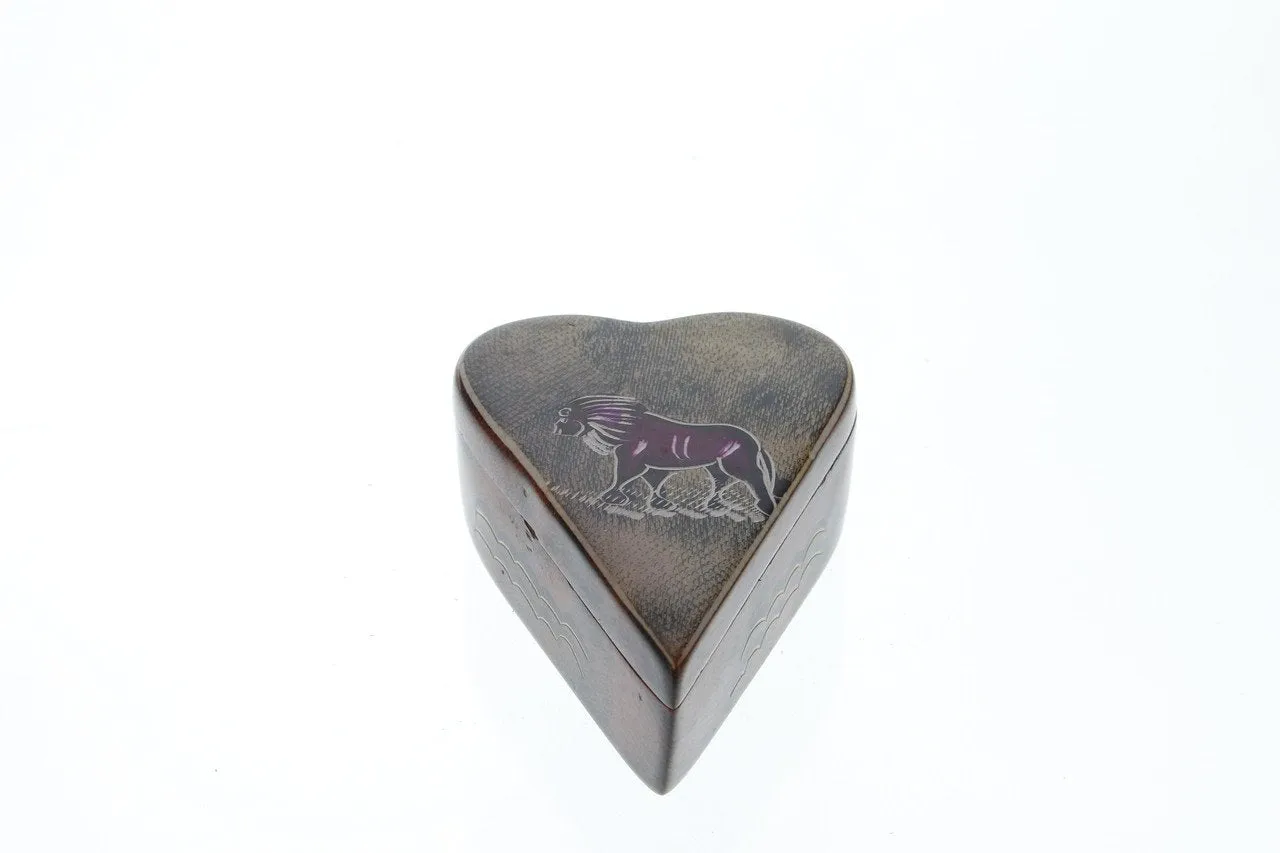Handpainted Heart Shaped Jewelry Box
