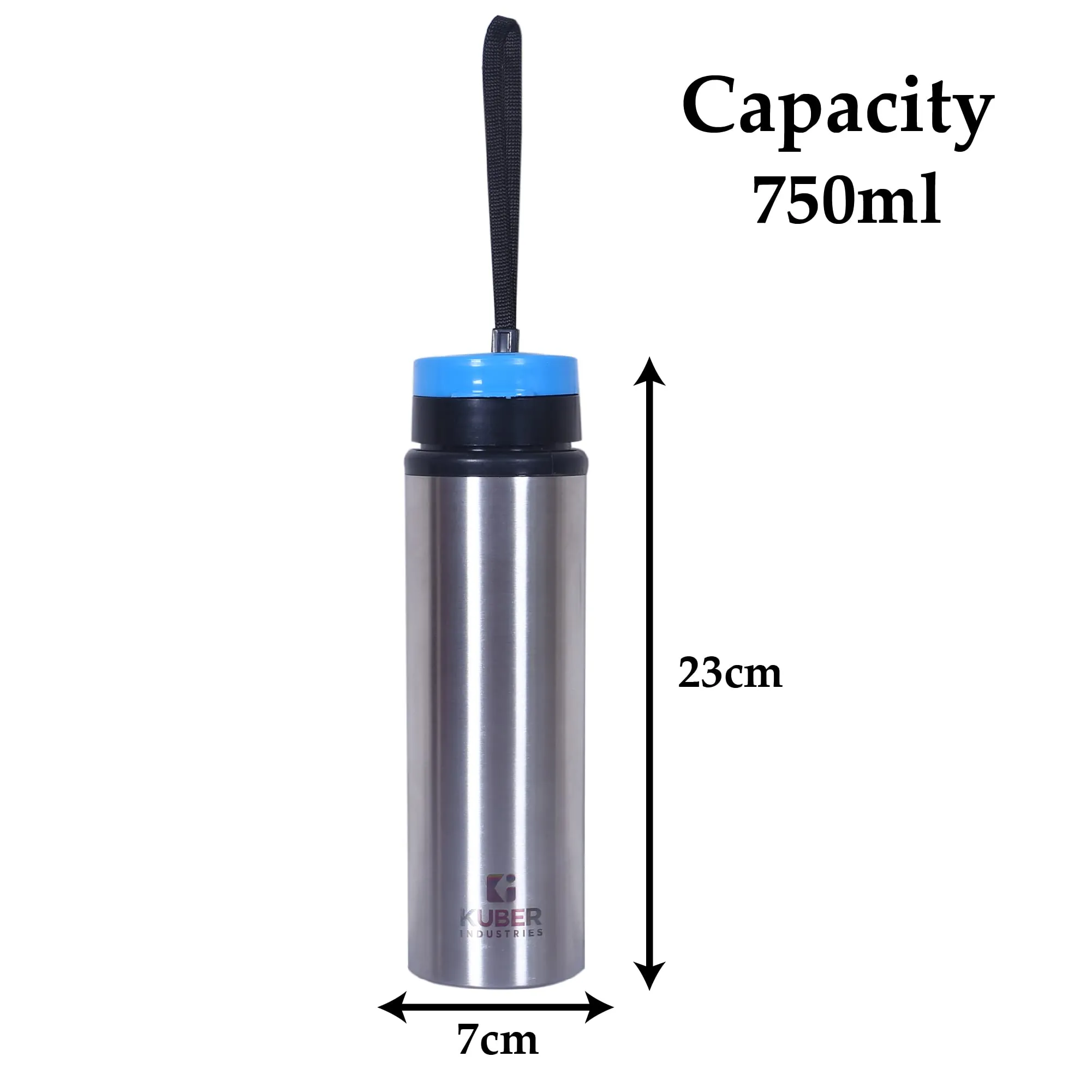 Heart Home Stainless Steel Water Bottle |Refrigerator Bottle For School Kids With Sipper Cap & Handle 750 ML Pack of 2 (Silver)