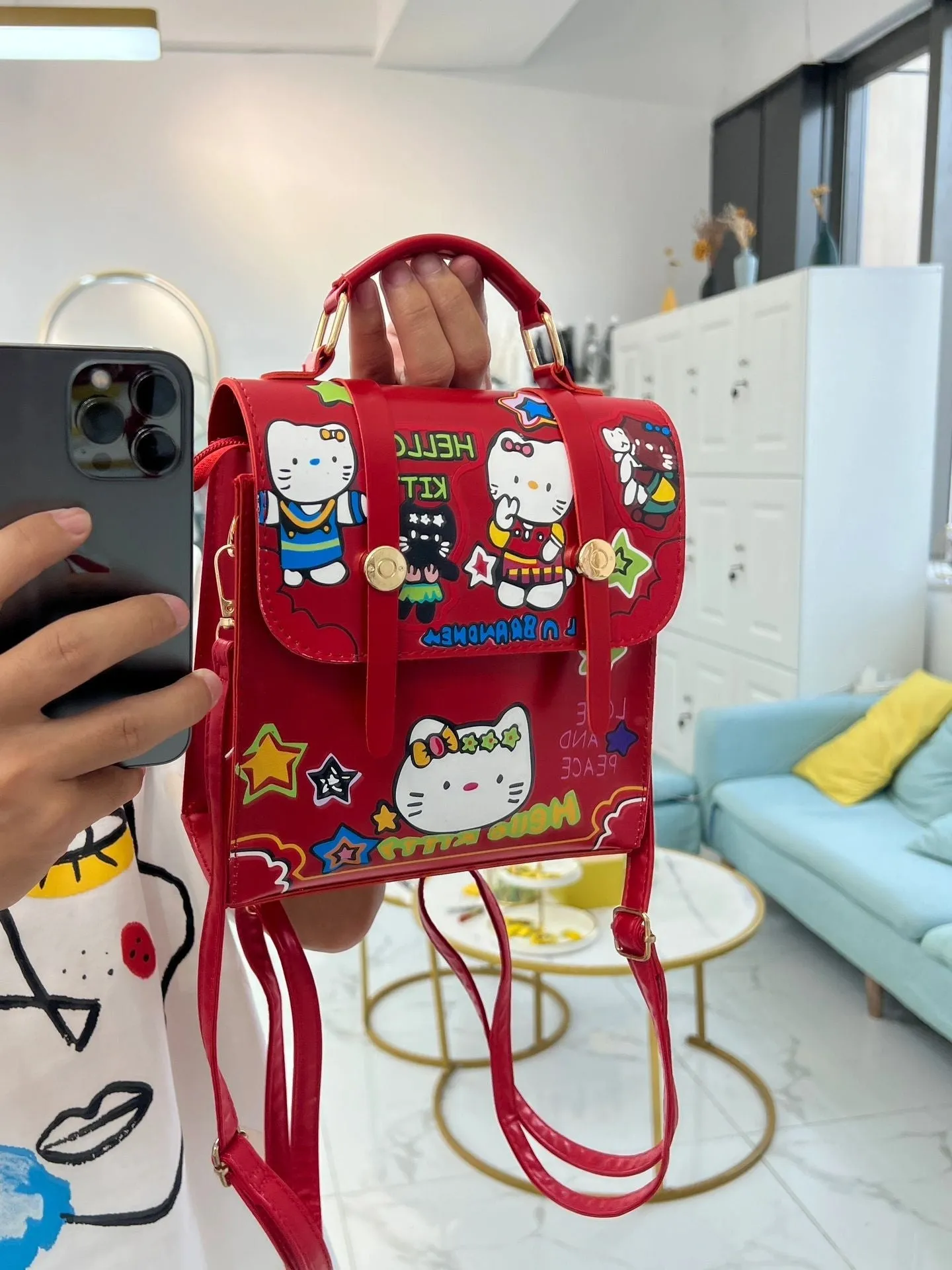 Hellokitty Mini Cute PU Backpack Shoulder Bag Backpack Handbag
