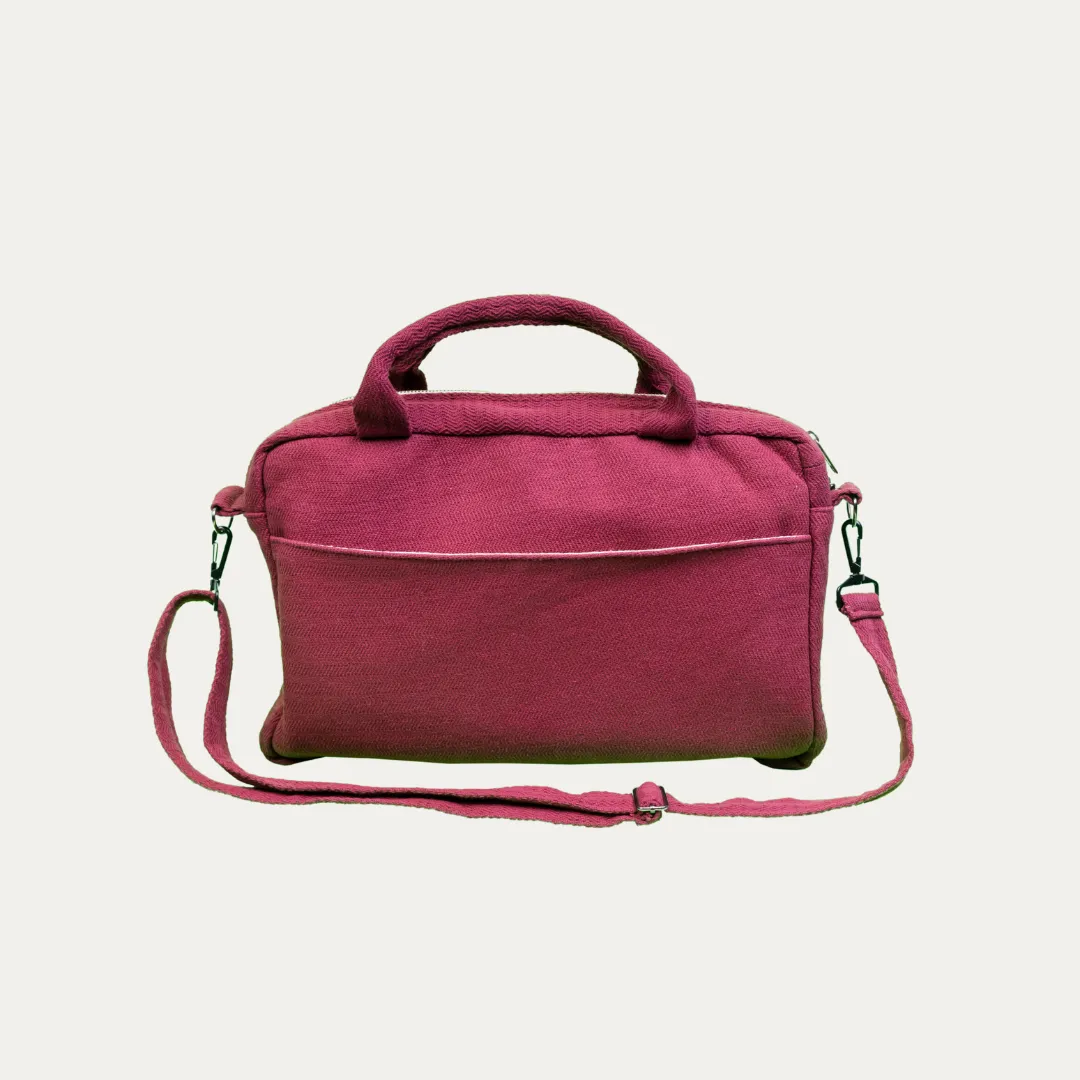 Hemp Laptop Side Bag - Dark Wine
