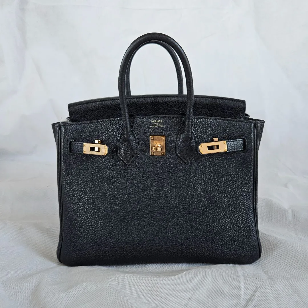 Hermès 25 Birkin Black Togo Leather with Rose Gold Hardware