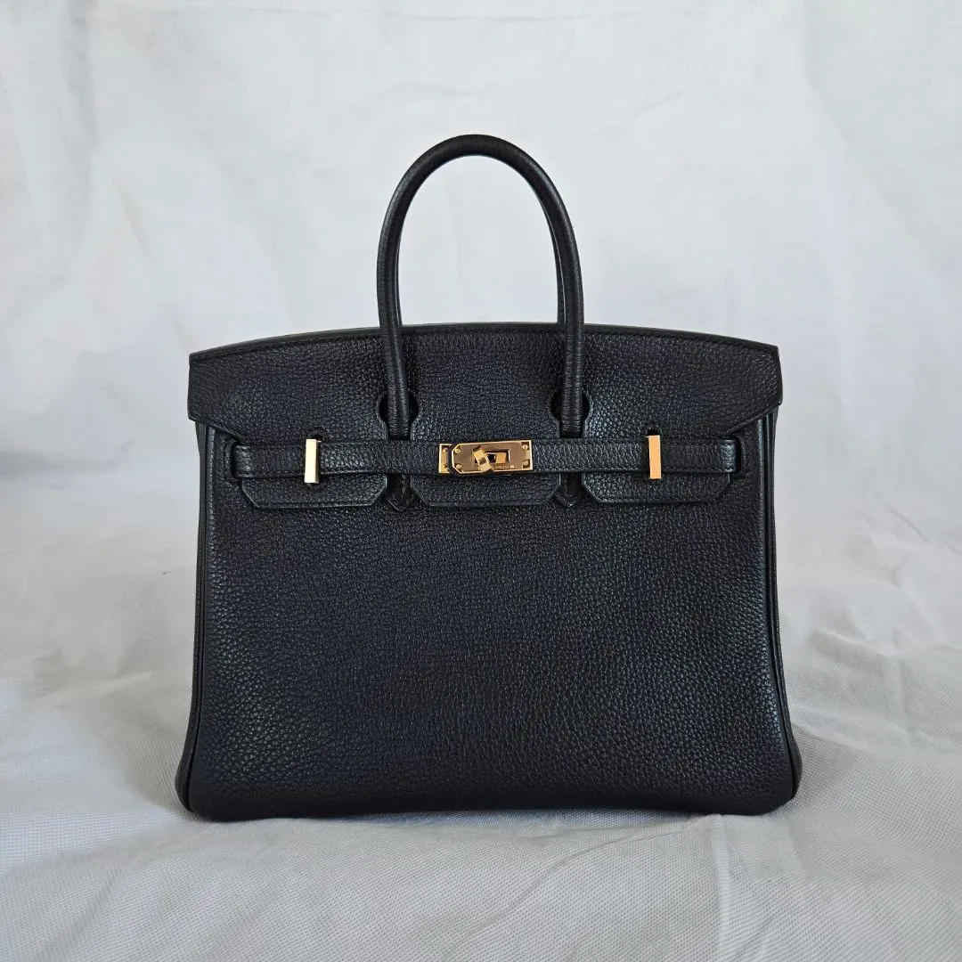 Hermès 25 Birkin Black Togo Leather with Rose Gold Hardware