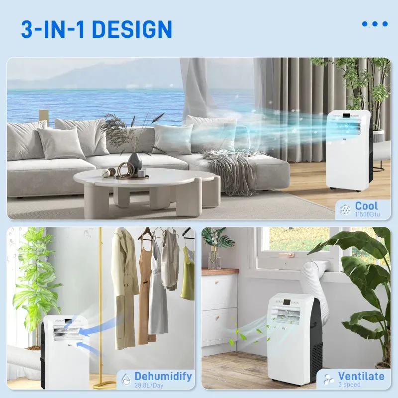 HOMCOM 12000 BTU Portable Air Conditioner 3-in-1 Air Conditioning Unit