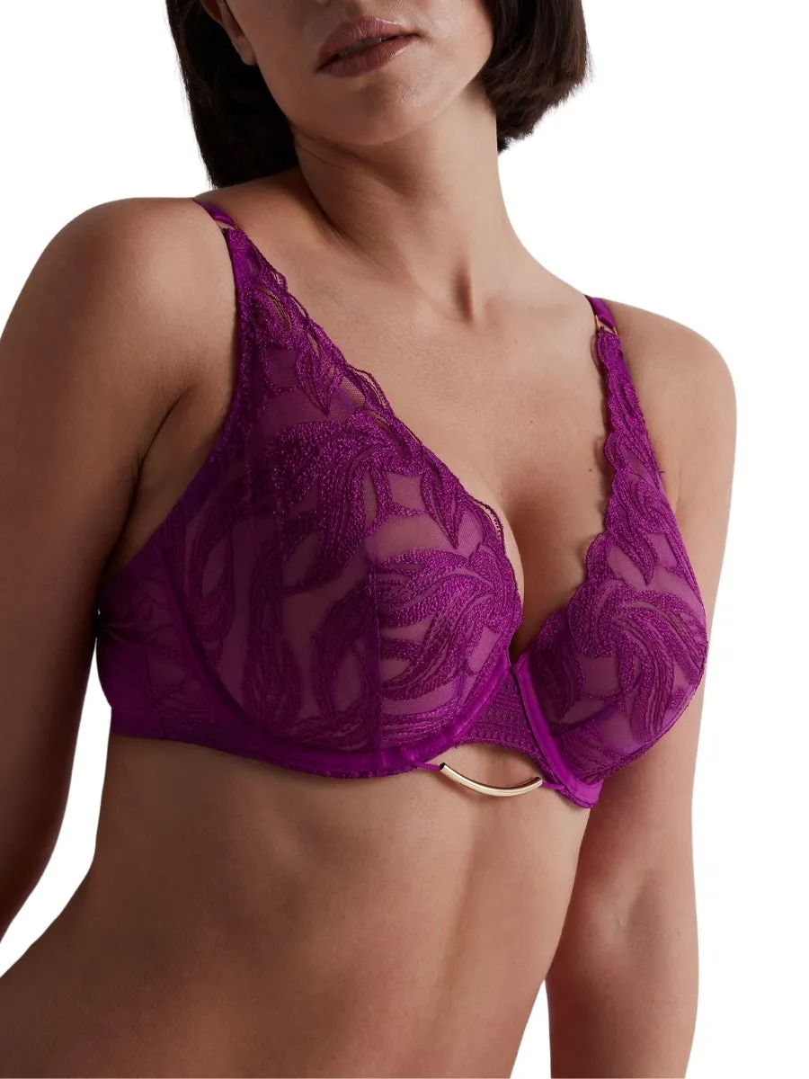 Into The Groove Triangle Plunge Bra - Pink Karma