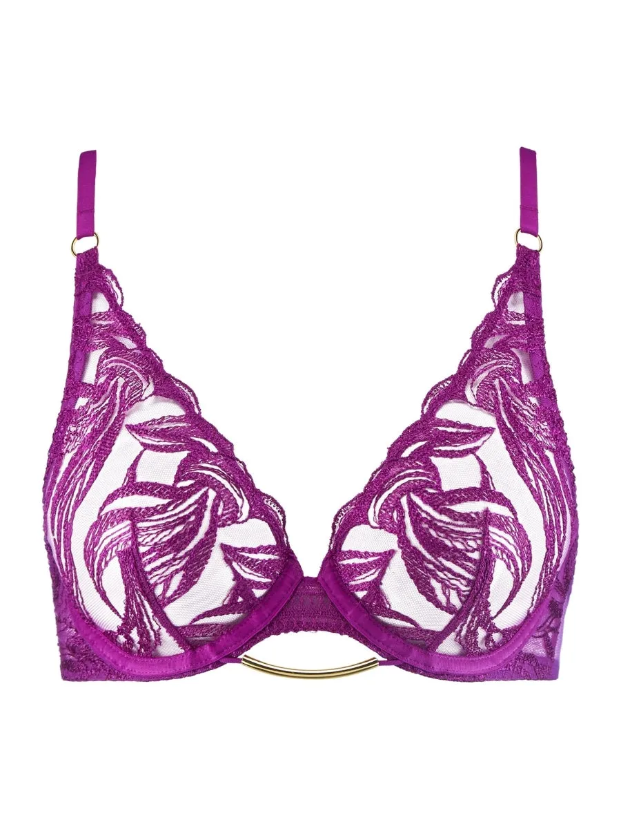 Into The Groove Triangle Plunge Bra - Pink Karma