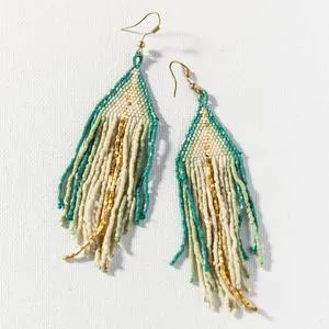 Ivory Teal Luxe Earrings