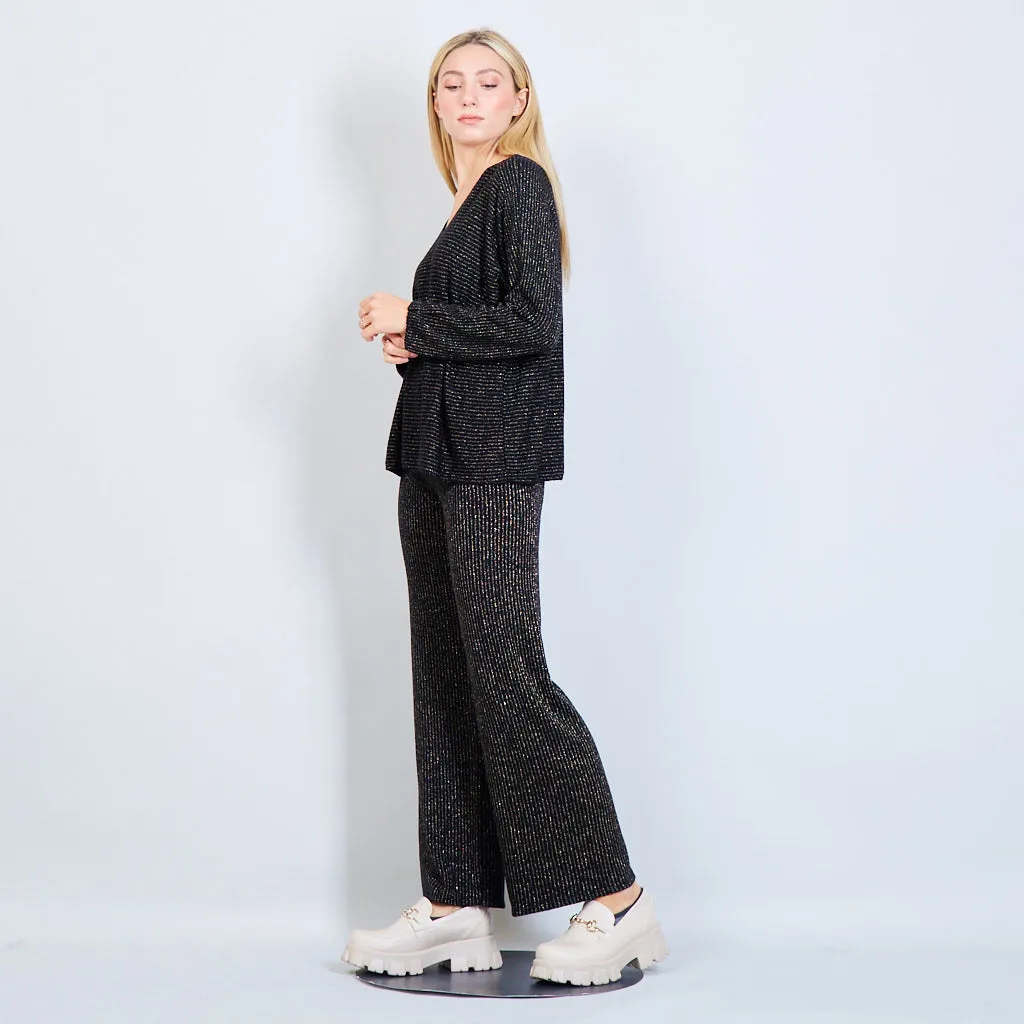 Knitted trouser with lurex details wholesale