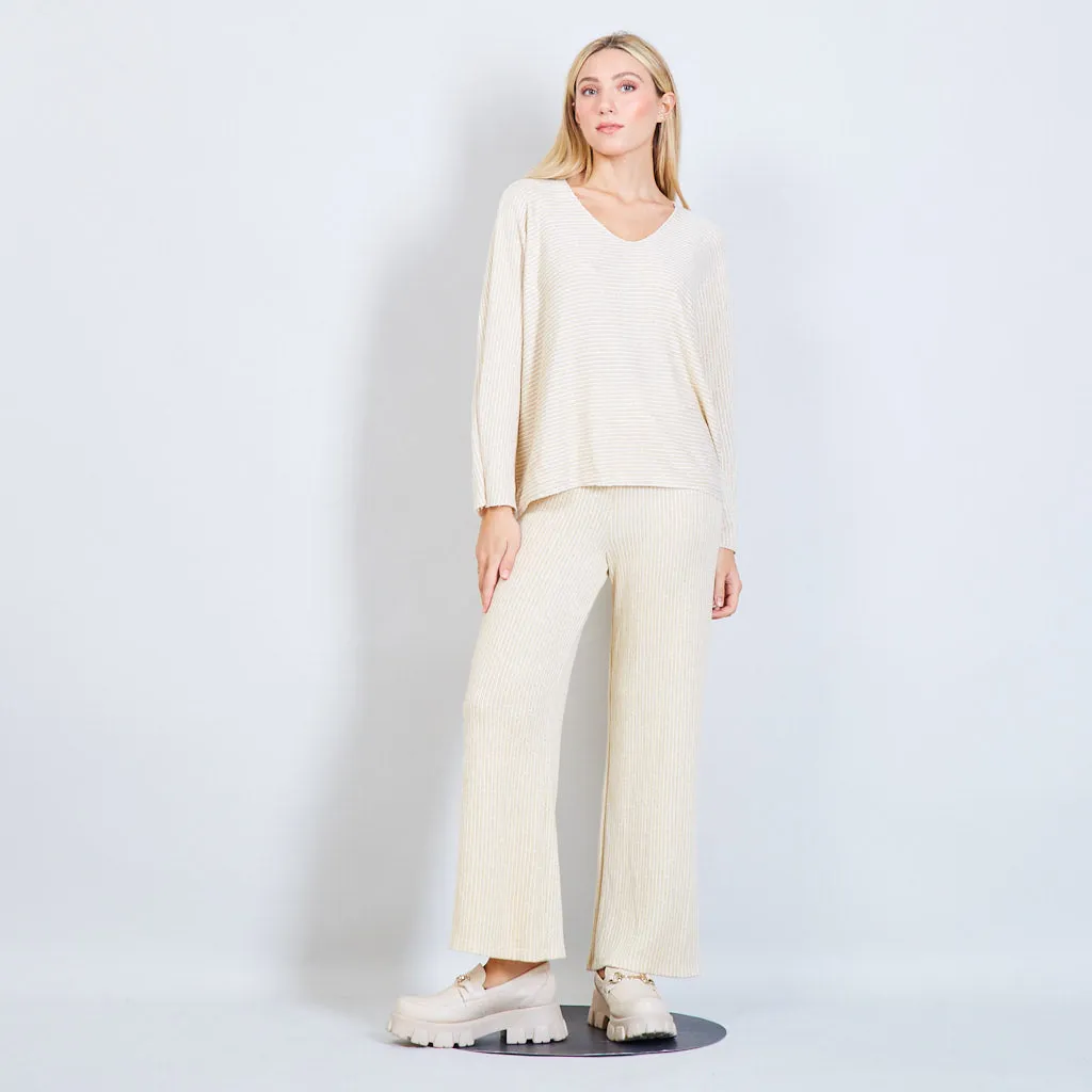 Knitted trouser with lurex details wholesale