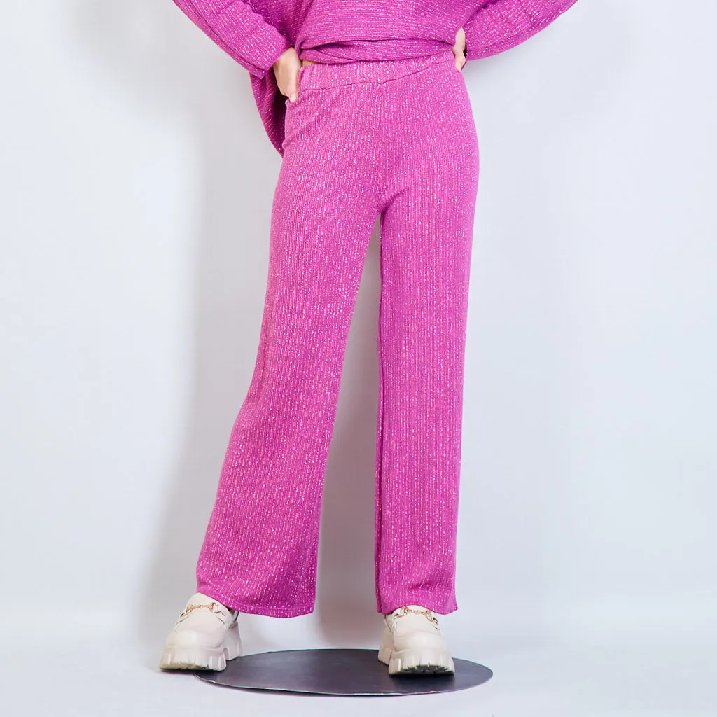 Knitted trouser with lurex details wholesale