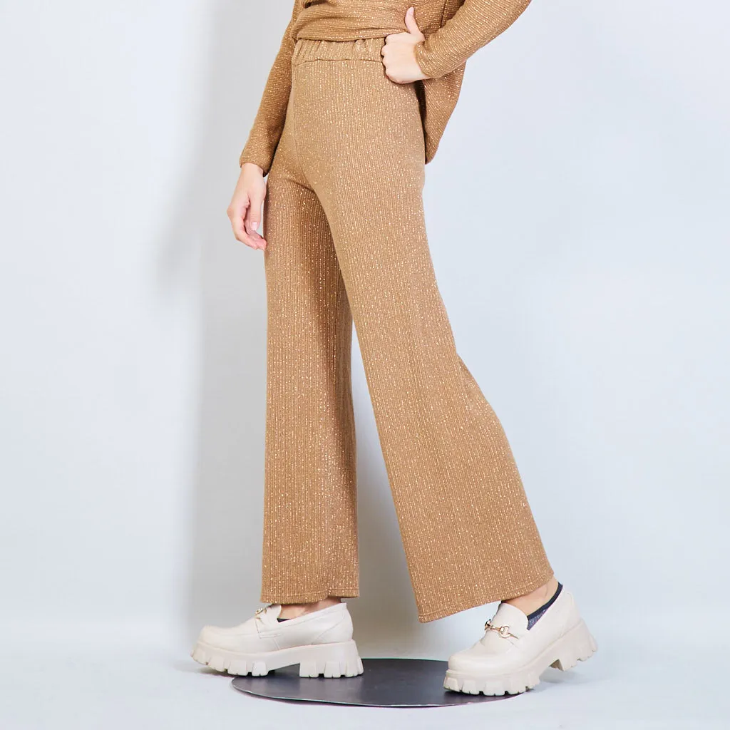Knitted trouser with lurex details wholesale